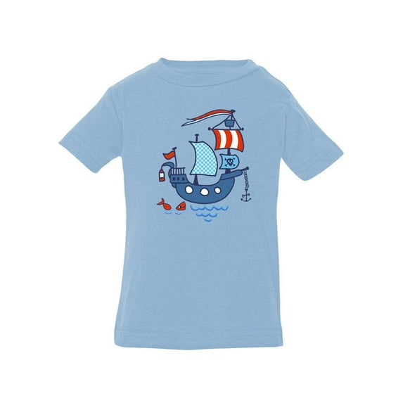Pirate Ship And Little Fish T-Shirt Infant -Image by Shutterstock, 6 Months