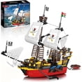 thumbnail image 1 of Pirate Ship Building Blocks Sets, Redbeard's Revenge Three Masted Boat STEM Toys for 8, Piece Pirate Boat Display Model with Dinghy Birthday for 928 PCS, 1 of 7