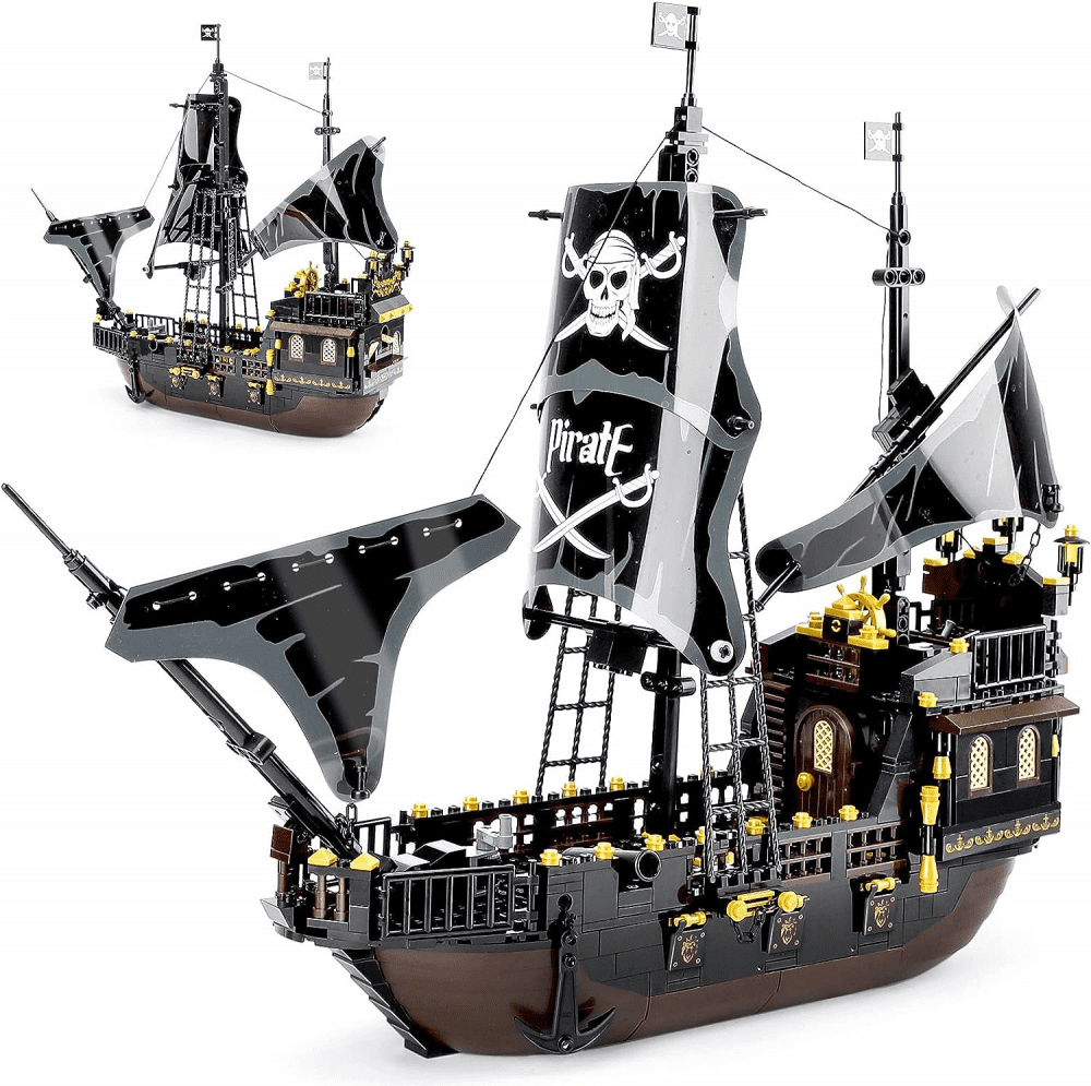 Pirate Ship Building Kits, Pirate Ship Sets Construction Toys for Boys