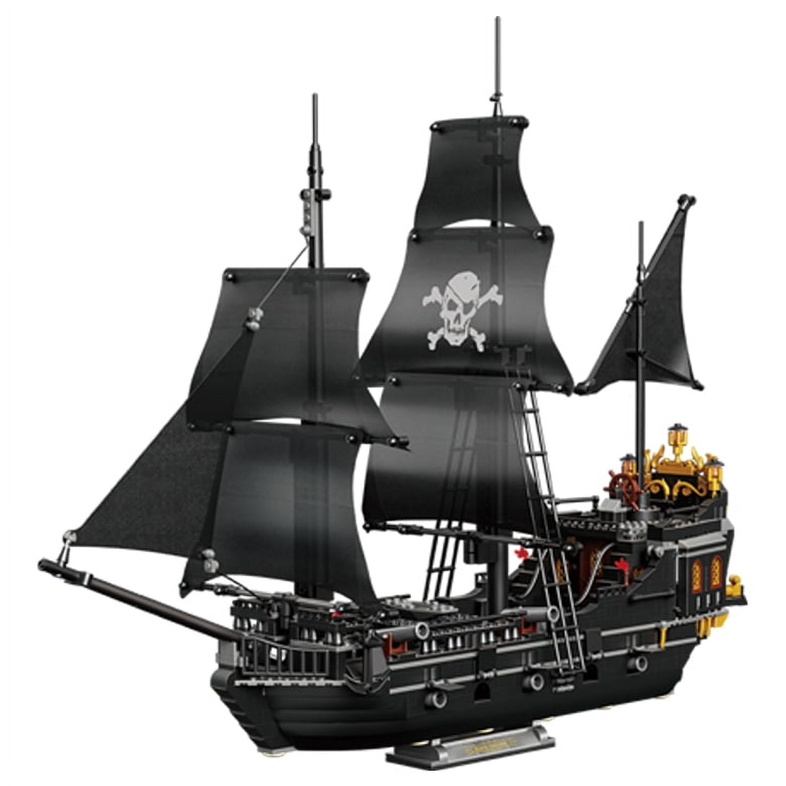 Pirate Ship Building Mini Blocks Kit, Blck Pearl Pirate Ship Building Toys for Adults, Toys Gift for Kids Boys 8-12, Not Compatible with Lego Pirate Ship Set, 1424 PCS