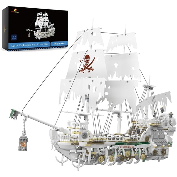 Pirate Ship Building Sets for Adult 40115, Styx Ghost Ship Toy Big Pirate Ship Model Construction Set to Build, Room Office Decor(3769 PCS)