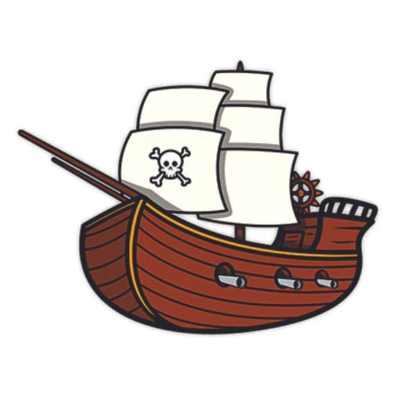 Pirate Ship Cannon Wall Decals - Boys Room Pirates Ships Kids Decor Sticker Room Decoration for Bedrooms Nursery Kindergarten - Childrens Vinyl Wall Art Stickers Sticker Boy Designs Size (30x30 inch)