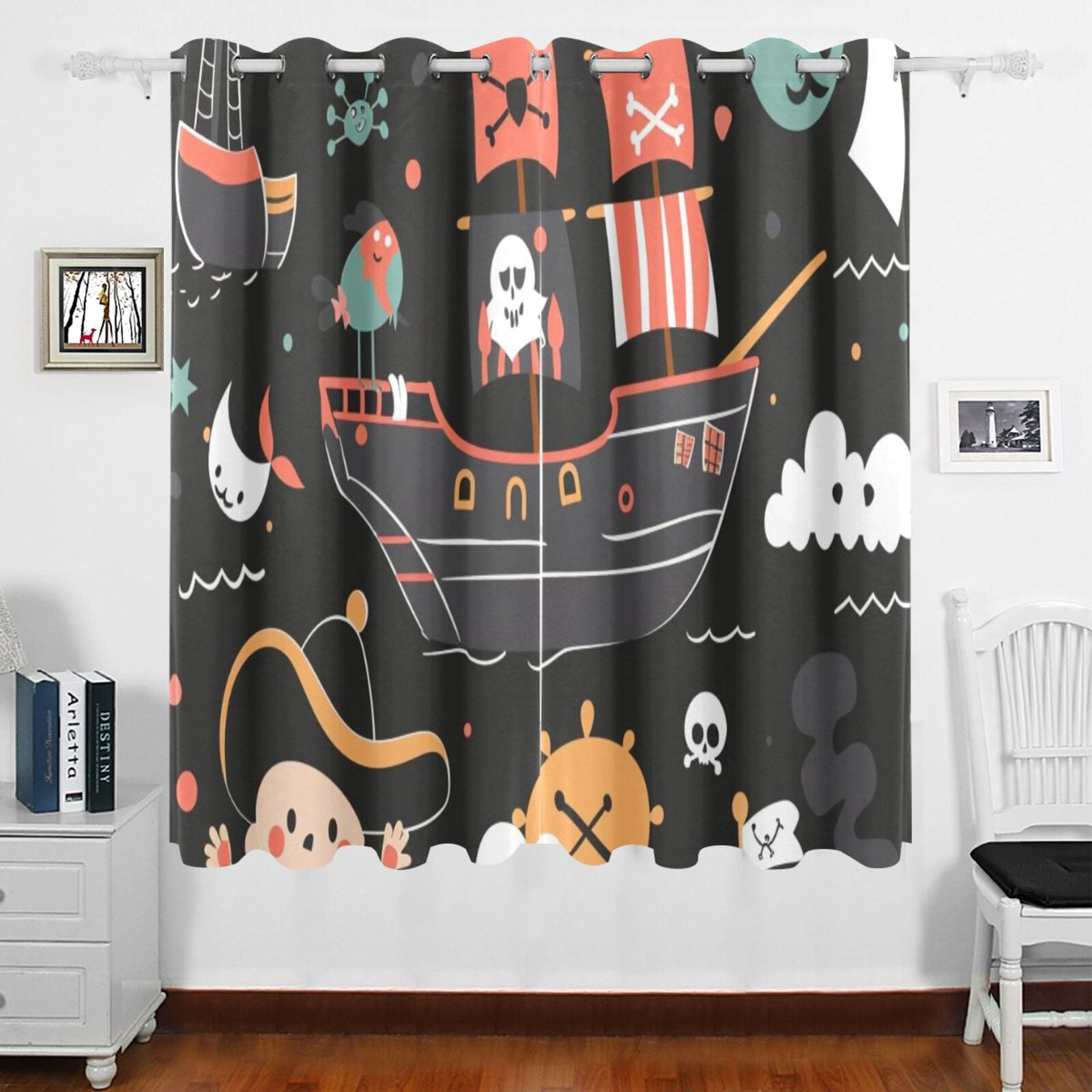 HLS Pirate Bed Tent For Midsleeper Cabin Bed - Play Curtain Set With Ties & Velcro