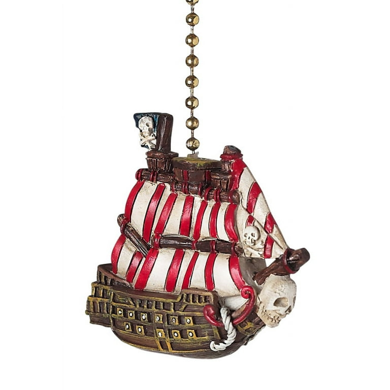Clementine Designs 335 Pirate Ship Decorative Ceiling Fan or Light Dimensional Pull