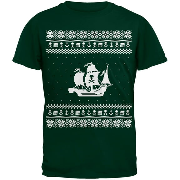 Pirate Ship Green T-Shirt