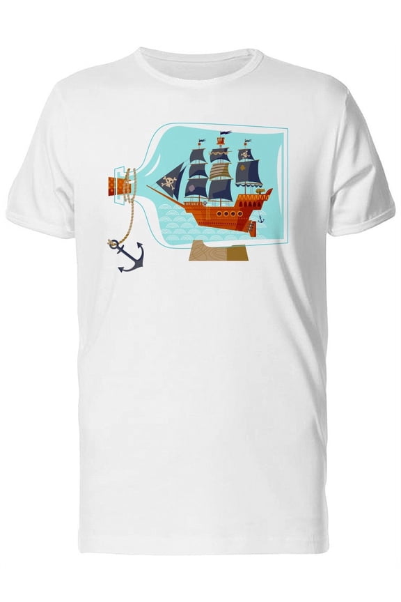 Pirate Ship In A Bottle T-Shirt Men -Image by Shutterstock, Male Medium