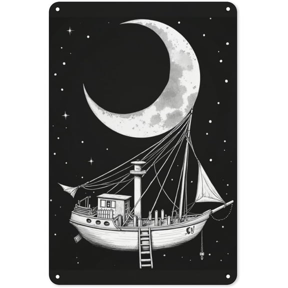 Pirate Ship In The Universe Home Decor Metal Tin Sign 8X12 Inches Wall Art Outdoor Garden Decoration