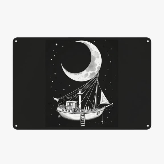 Pirate Ship In The Universe Home Decor Metal Tin Sign 8X12 Inches Wall Art Outdoor Garden Decoration