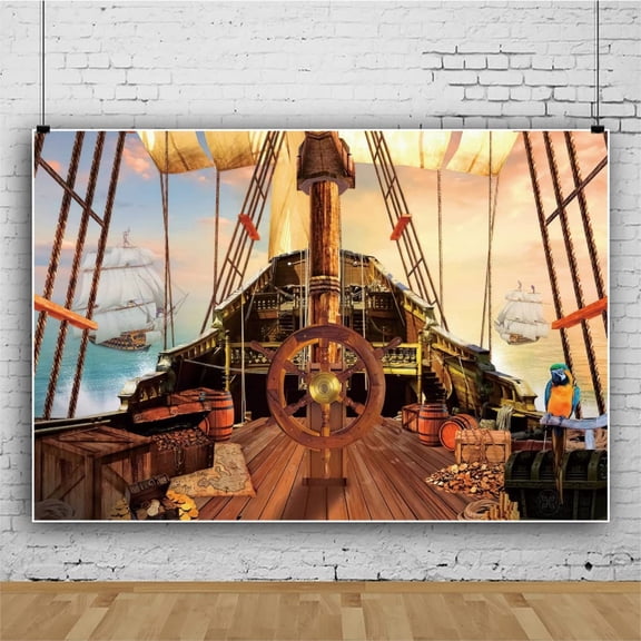 Pirate Ship Nautical Adventure Theme Backdrop
