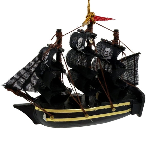 Pirate Ship Ornament - Christmas Tree Ornament Nautical Holiday Decoration