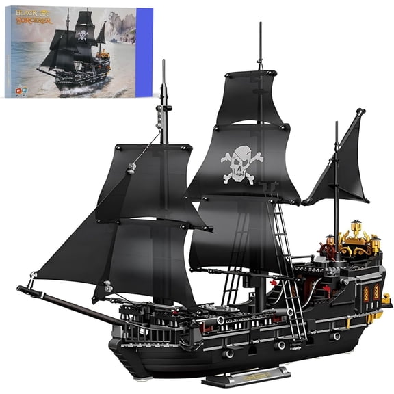 Pirate Ship Set Black Pearl Pirate Ship Mini Building Blocks Set1424PCS Building Set Model Toys Gifts for Kid and Adult, Interesting Gifts for MOC Pirate Ship Enthusiasts