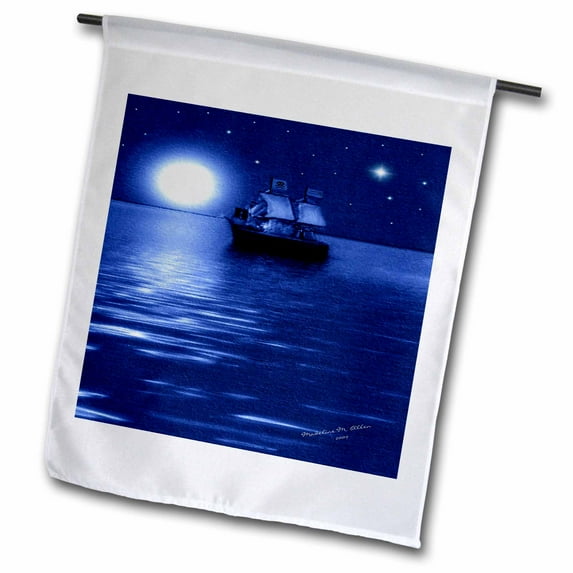 3dRose, Pirate Ship - SmudgeArt Ship Art, 12 x 18 inch Garden Flag