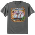 thumbnail image 1 of Pirate Ship Treasure Hunting Florida T-shirt Mens Graphic Tee, 1 of 1