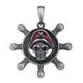 thumbnail image 1 of Pirate Ship Wheel Pendant Skeleton Captain Jewelry Accessory Necklace, 1 of 1