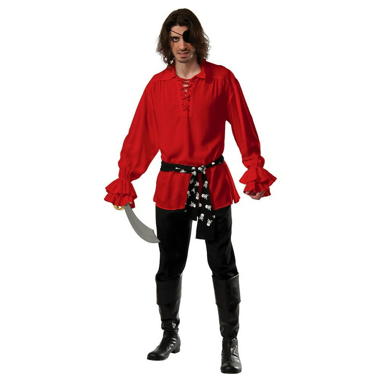 Pirate Shirt Dark Red Adult