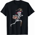 thumbnail image 1 of Pirate Skeleton Dabbing American Football Player Spooky Kids T-Shirt, 1 of 8