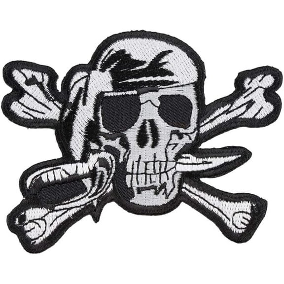 Pirate Skull Black & White Patch, Pirate Patches