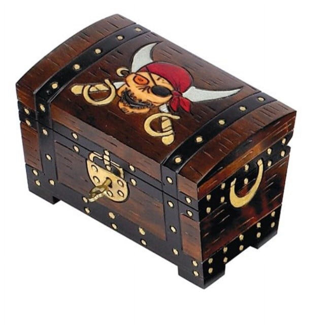Small Pirate Style Wooden Treasure Chest - Chest with Padlock