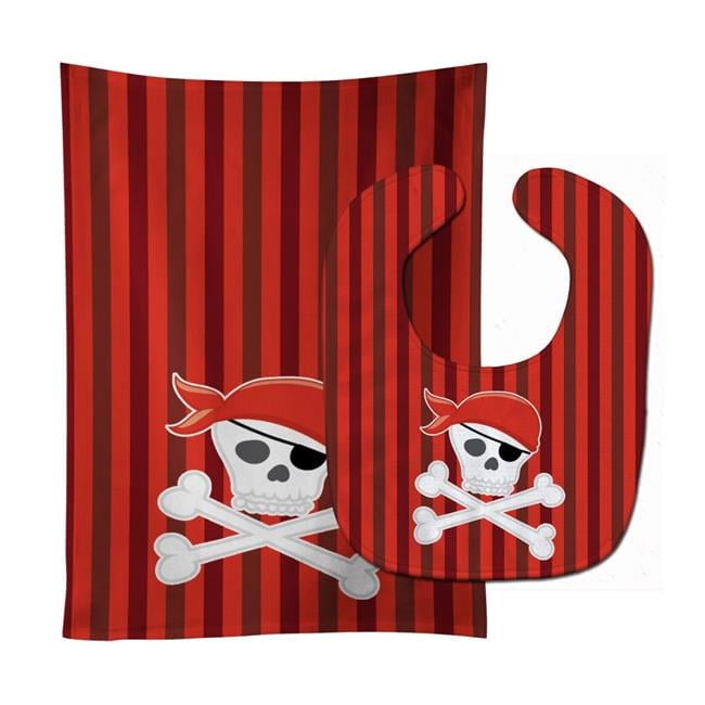 Pirate Skull & Cross Bones Baby Bib & Burp Cloth