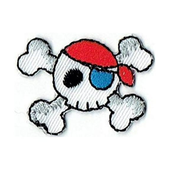Pirate Skull Crossbones Jolly Roger Iron on Embroidered Patch
