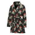 thumbnail image 1 of Pirate Skull Crossbones Pattern Women Bathrobe One Size Univeral Fits, Skull Lover Gifts Fashion Lightweight Plush Fleece Long Robe For Women, 1 of 3