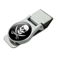 thumbnail image 1 of Pirate Skull Crossed Swords Jolly Roger Satin Chrome Plated Metal Money Clip, 1 of 3