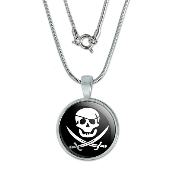Pirate Skull Crossed Swords - Jolly Roger Small Pendant