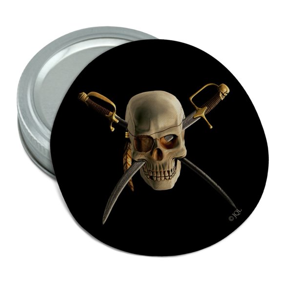 Pirate Skull Crossed Swords Patch Round Rubber Non-Slip Jar Gripper Lid Opener