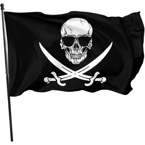 Pirate Skull Flag Jolly Roger Flag 3x5 Ft Home Outdoor Indoor Garden Home Decoration Banner