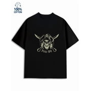 Pirate Skull Tee Mens rock black fun and playful, cool T-shirt, funny T-shirt interesting fun Fashion Unisex Shirt Cotton tshirts Funny Unisex Shirt Graphic Tee tshirts