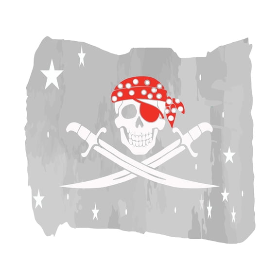 Pirate Skull Vibrant Cross Swords watercolor Design Wall Art Sticker Designs Vinyl Stickers For Home House Walls Rooms Windows Bedroom Decoration Size (12x12 inch)