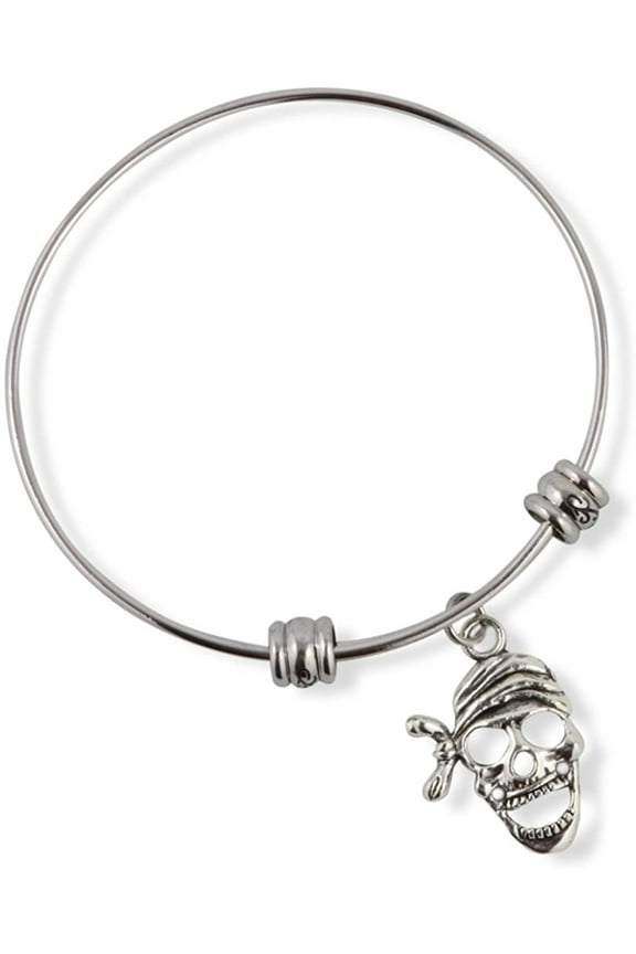 Pirate Skull with Bandana Fancy Bangle