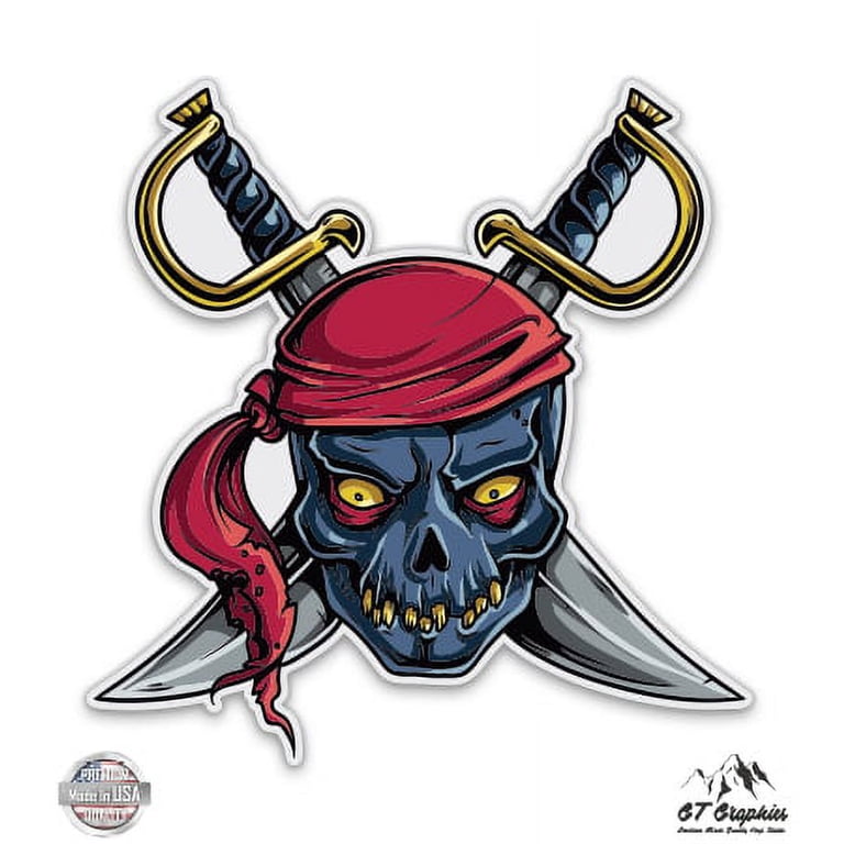Skull And Sword Vinyl Decal Sticker - Waterproof, 5 Inches, For Car, Laptop, Window