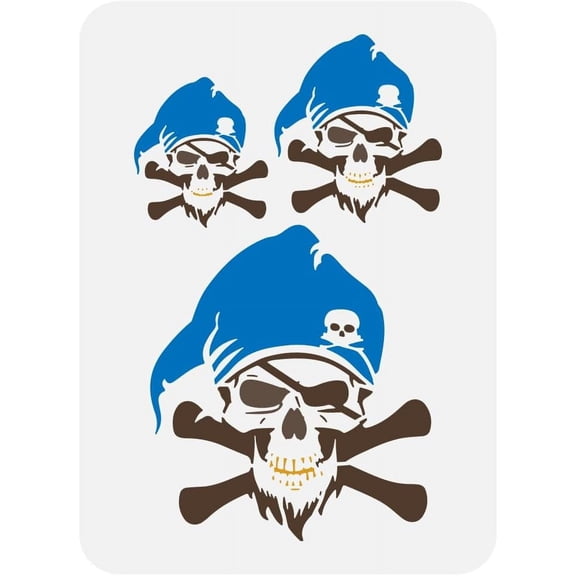 Pirate Stencils - 8.3x11.7" Different Sizes Pattern Reusable Stencils for DIY Making