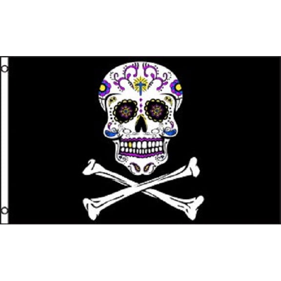 Sugar Skull Flag 3x5ft Poly