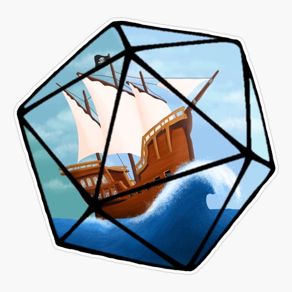 Pirate Swashbuckler D20 Ocean Adventure Sticker