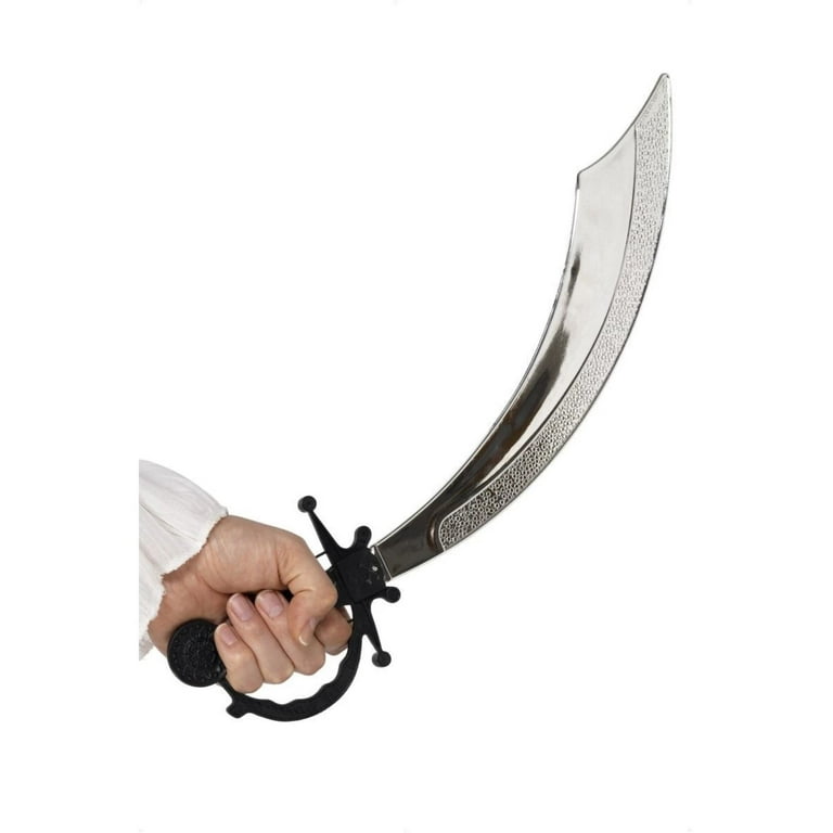 Pirate Sword Adult Plastic 50cm Silver Pirate Sword Adult Plastic 50cm Silver
