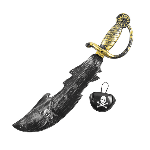 Pirate Sword With Eye Patch - Party Wear - 12 Pieces