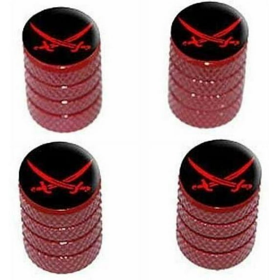Pirate Swords Tire Rim Wheel Aluminum Valve Stem Caps, Multiple Colors