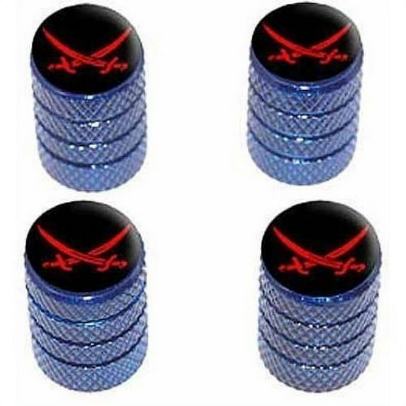 Pirate Swords Tire Rim Wheel Aluminum Valve Stem Caps, Multiple Colors