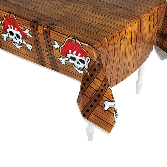 Pirate Tablecover, Halloween, Birthday, Disposable Party Supplies, Plastic, 1 Piece, 54" x 108"