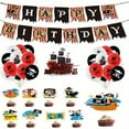 thumbnail image 1 of Pirate Theme Happy Birthday Decorations Set for Children's Party - Banner, Balloons, Cake Plugin Inserts, Perfect for Birthdays Party  Baby Shower Happy Birthday Pirate Banner Party Decoration, 1 of 8