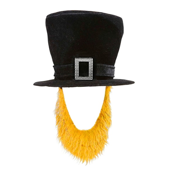 Pirate Top Hat With Beard Attached Adult Halloween Accessory For Themed Parties And Cosplay Event 4 Colors
