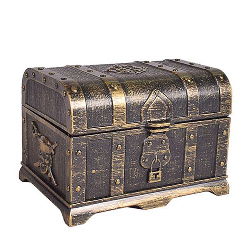 Pirate Treasure Chest Decorative Treasure Chest Keepsake Plastic Toy Treasure Boxes Size B
