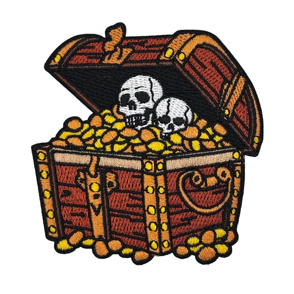 Pirate Treasure Chest Embroidered Iron-on Patch