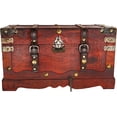 thumbnail image 1 of Pirate Treasure Chest Storage Box Durable Wood Metal Consction Que Hande, 1 of 7