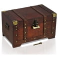thumbnail image 1 of Pirate Treasure Chest Storage Box Durable Wood Metal, 1 of 6