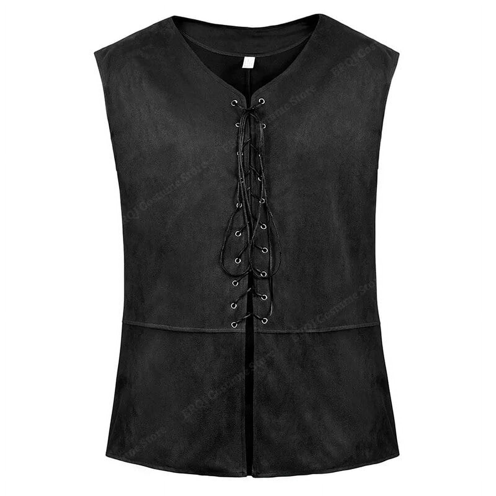 Pirate Vest Men Leather Costume Lace Up Front Men Pirate Medieval ...