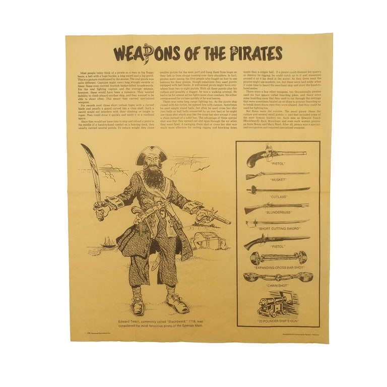 Pirate Weapons Parchment Paper Poster Pistol Sword Gun Blackbeard Decor Wall Art Pirate Weapons Parchment Paper Poster Pistol Sword Gun Blackbeard Decor Wall Art