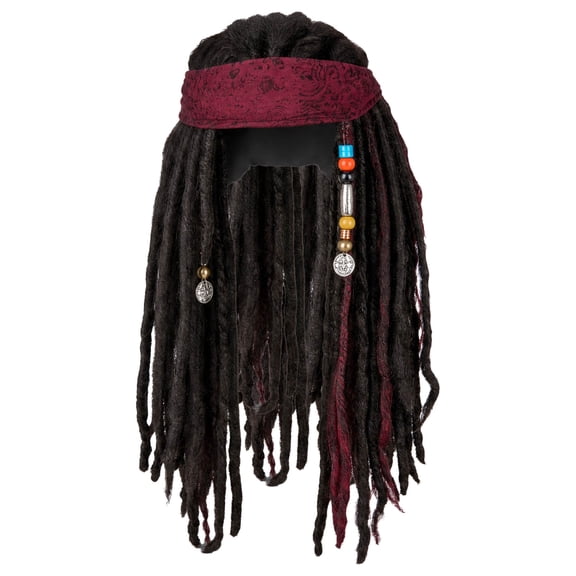 Pirate Wig Costume Accessory for Adults, Black, Halloween by Way To Celebrate